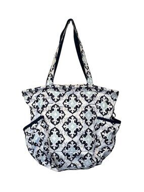 Thirty-One Fab Flourish Retro Metro Dream Big Canvas Tote Shoulder Bag Purse